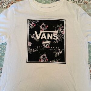 Vans Black and White Floral Graphic Tee